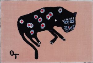 tapis dessin chat panthère enfant