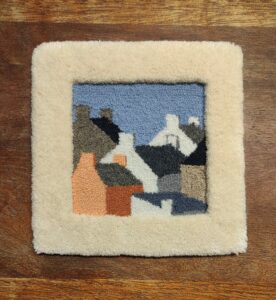 tapis 6 maison bretonne handtufting pure laine 30x30cm