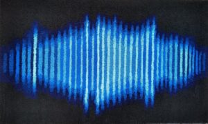 tapis blue sound pure laine flore sivell handtufting