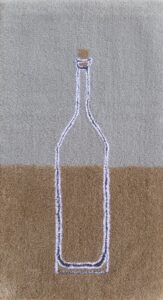 tapis bouteille vide pure laine flore sivell handtufting