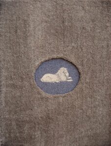 tapis lion chanvre et laine bouclee flore sivell handtufting