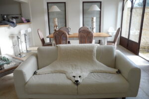 tapis ours polaire pure laine flore sivell handtufting