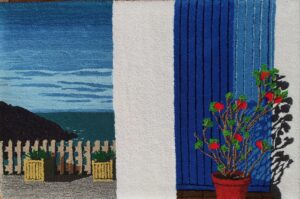 tapis pure laine geranium vue mer flore sivell handtufting