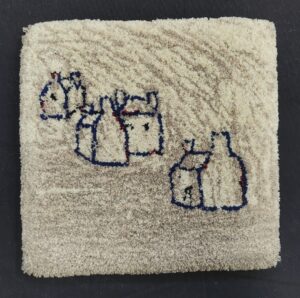 tempête bretonne carré tapis laine 33x33cm (2)