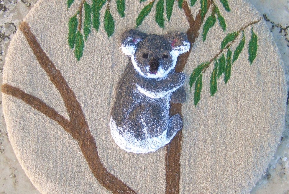 tapis koala pure laine flore sivell handtufting